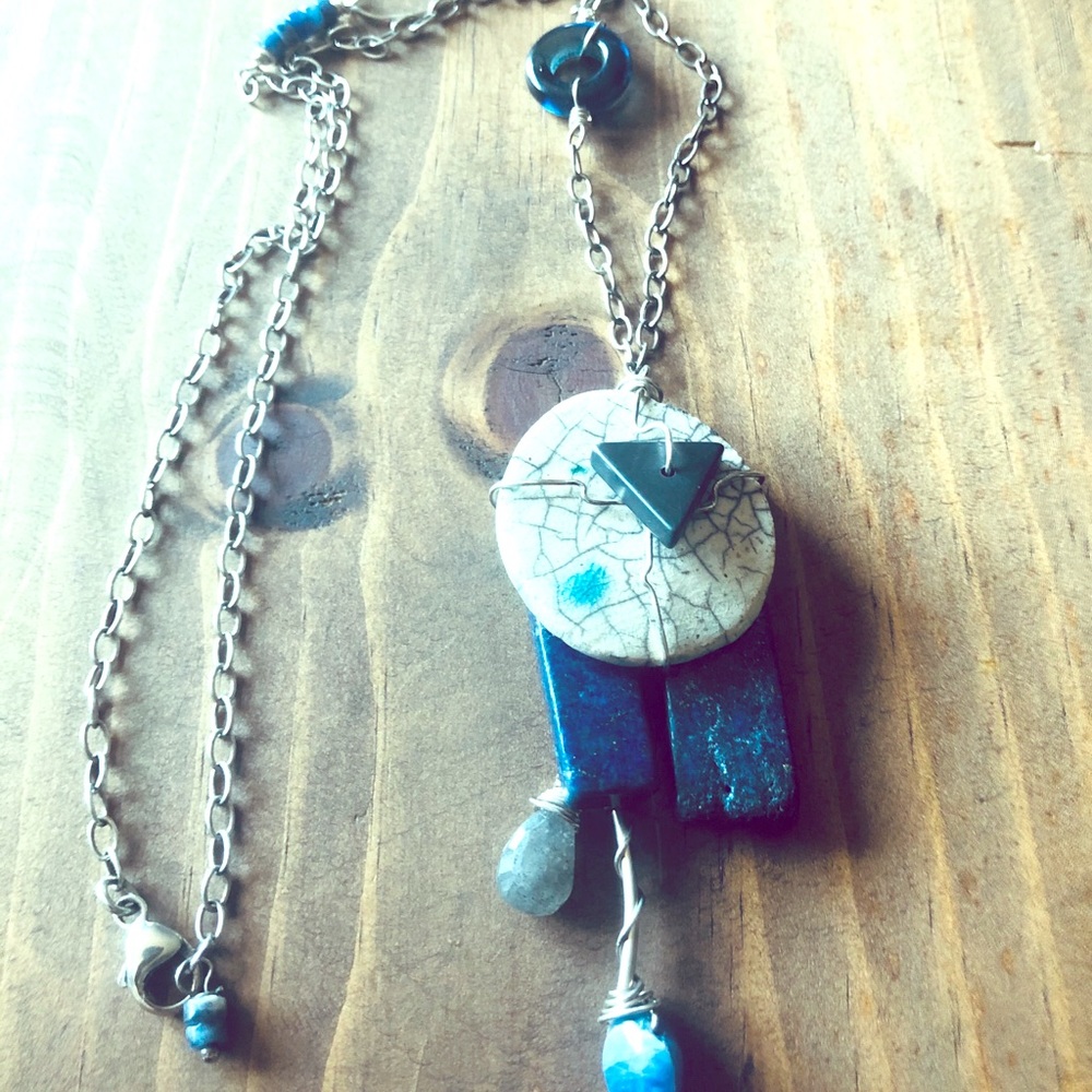 Artisan Sterling Silver Lapis Necklace